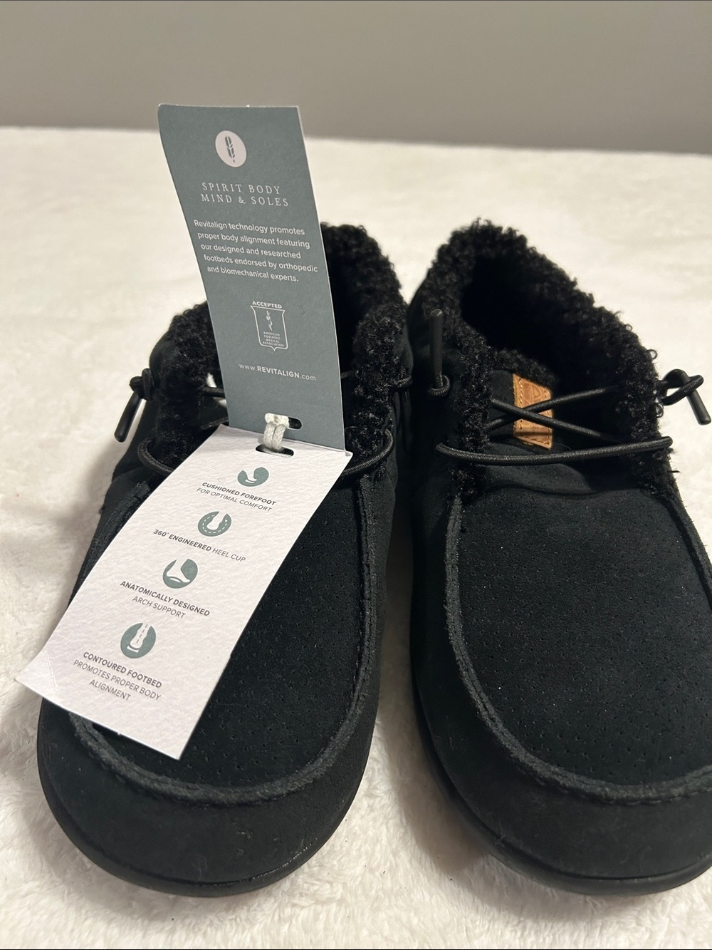 REVITALIGN Black Sherpa-Lined Casual Slip-Ons men Size 8D - Picture 9 of 9